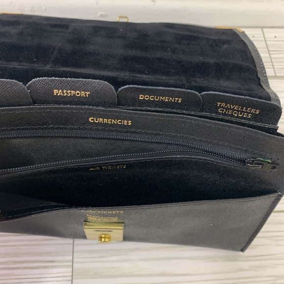 Travel Portfolio Black Leather Lockable Envelope Style - Picture 5 of 15